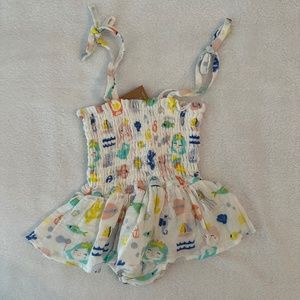 Angel Dear Smocked Skirted Bubble NWT Size 6-12 Month
